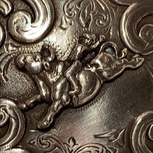 Nocona vintage 80’s bull riding belt buckle